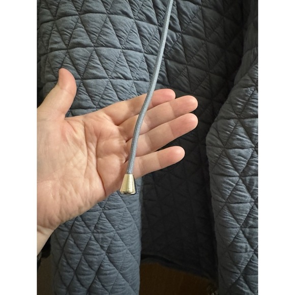 Polygram Boutique Quilted Hoodie Charcoal Gray 1XL Casual Plus Sporty Athleisure - Picture 4 of 9